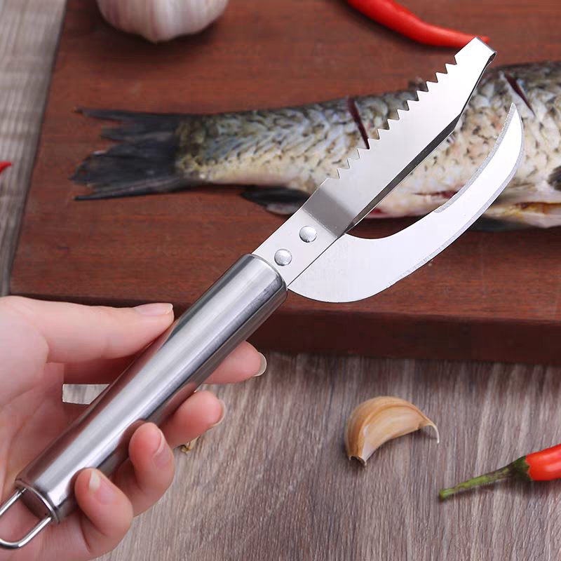 🍲🐟【Oferta 2-częściowa】Wielofunkcyjny nóż ze stali nierdzewnej do skutecznego skrobania łusek ryb