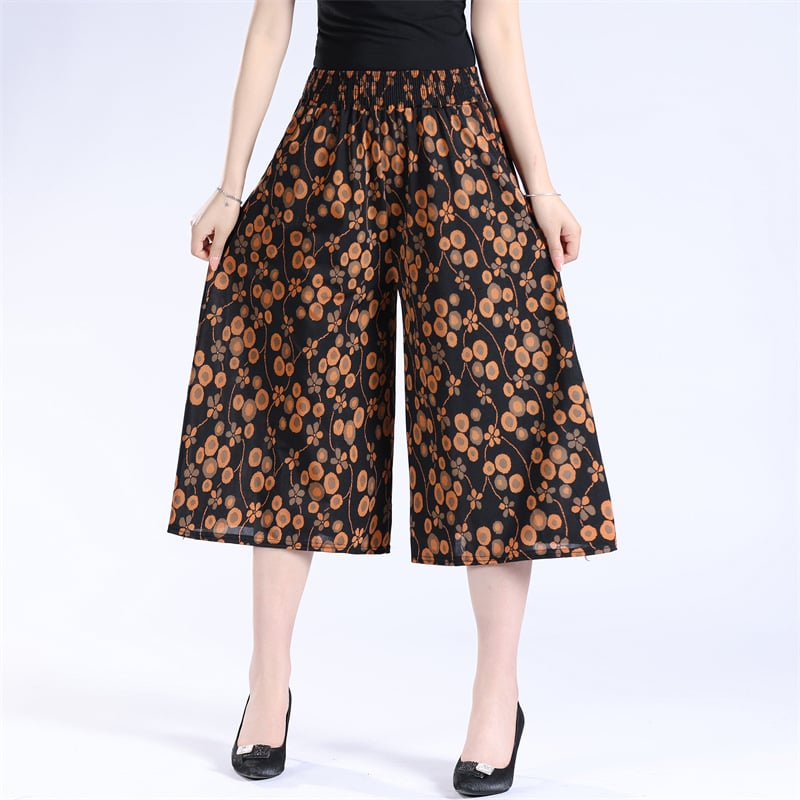 ❤️【M-5XL】2025 Noi pantaloni largi imprimați cu talie înaltă