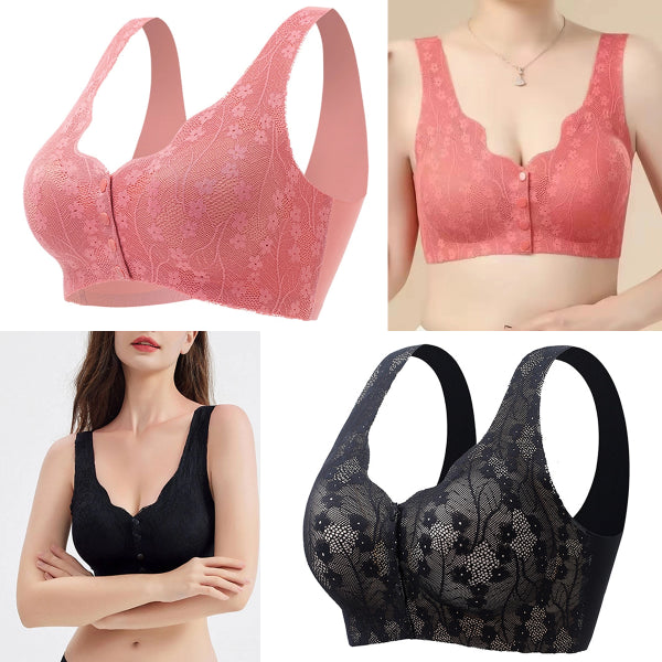 😍Proljetna rasprodaja - 50% popusta😍💗【2 komada】Ženski bežični grudnjak s prednjim gumbima, Traceless Ice Silk