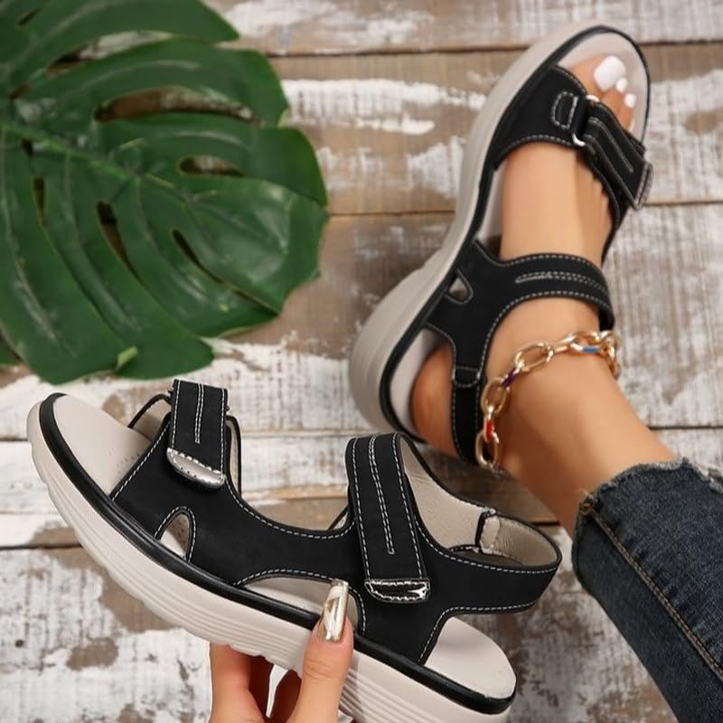 👡【36-43】2025 noi sandale casual de marime mare pentru femei, stil sport sandale confortabile cu gura de pește într-o linie