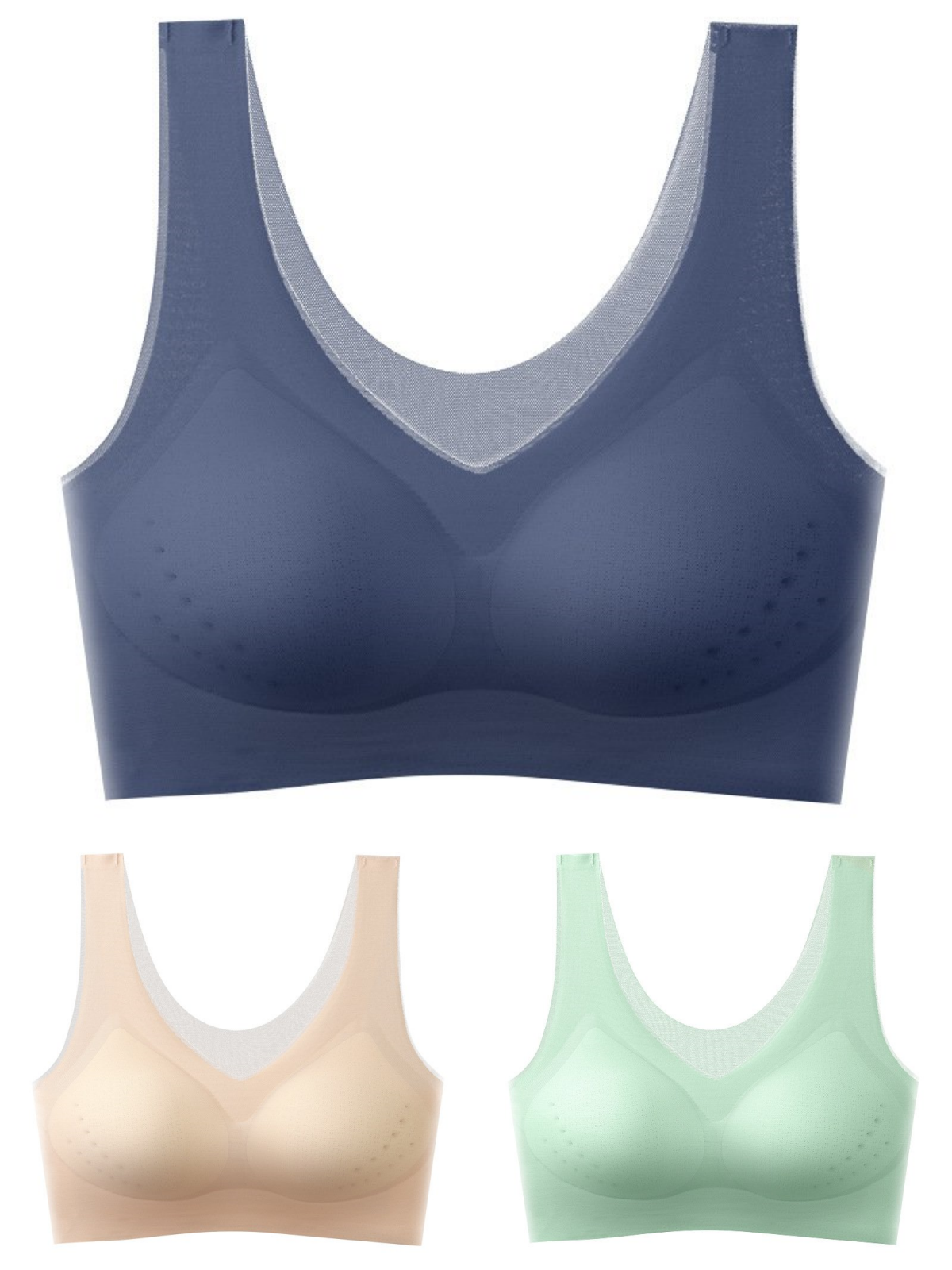 🎁【1 set 3 komada】2025, bešavni push-up grudnjak od ledene svile