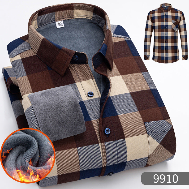 🔥👔【L-5XL】 Ciepła koszula biznesowa z długim rękawem na jesień i zimę