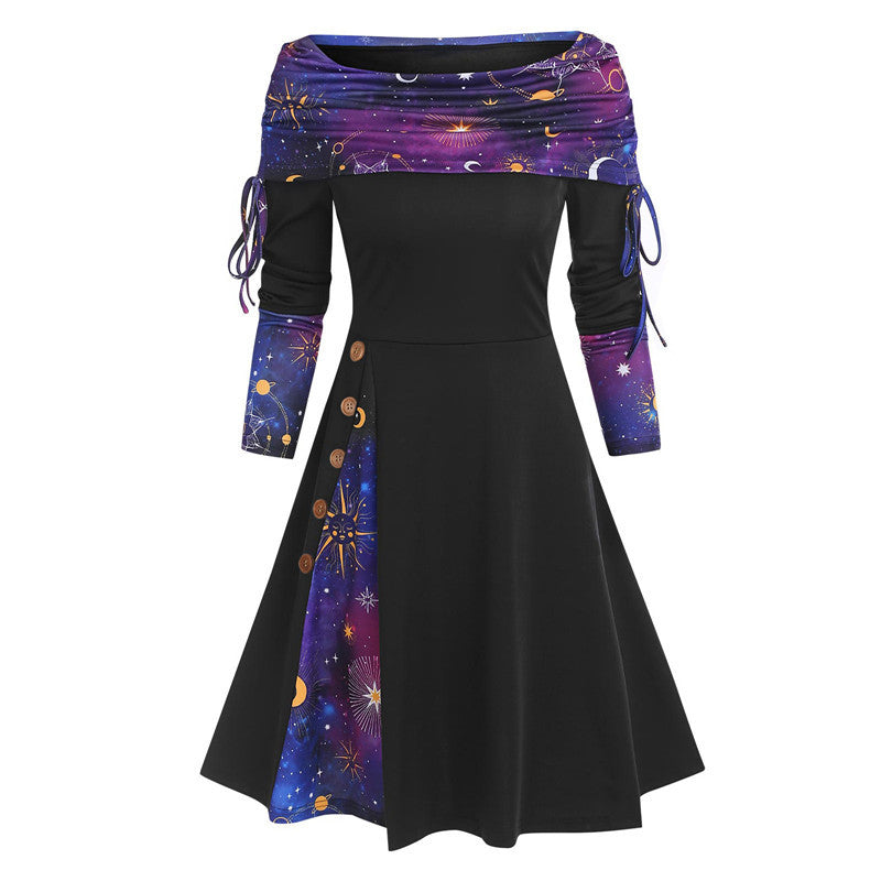 👗【S-3XL】2025 noua moda rochie cu maneca lunga pe un umar