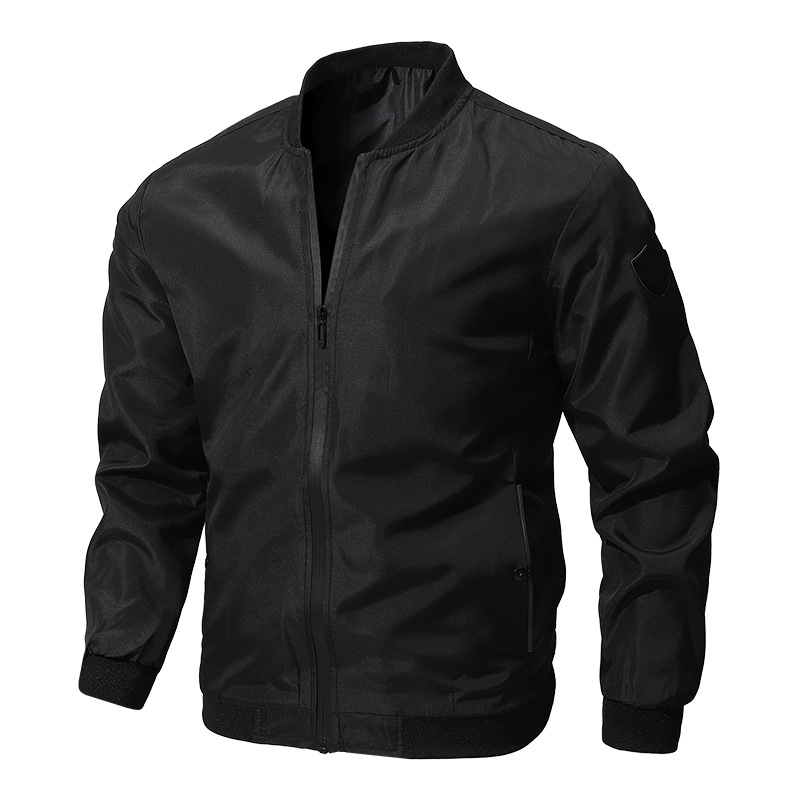 🚀🧥【50% zniżki 🔥】【M–6XL】Męska casualowa jednokolorowa kurtka pilotka w dużych rozmiarach
