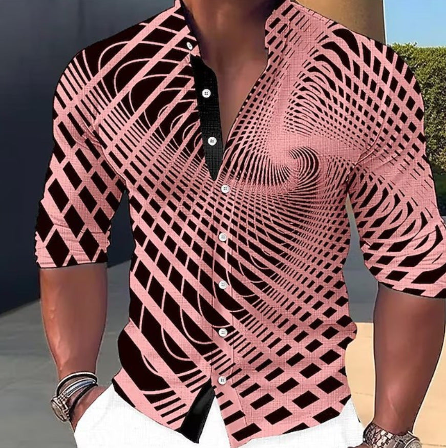 🔥👔【S-6XL】Cămașă bărbați din bumbac cu imprimeu