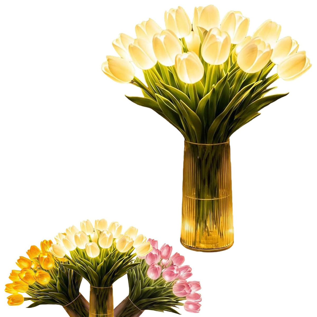 🌷🌷Romantična noćna svjetiljka s 15 tulipana i svjetlucavim LED cvjetovima koji ne blijede