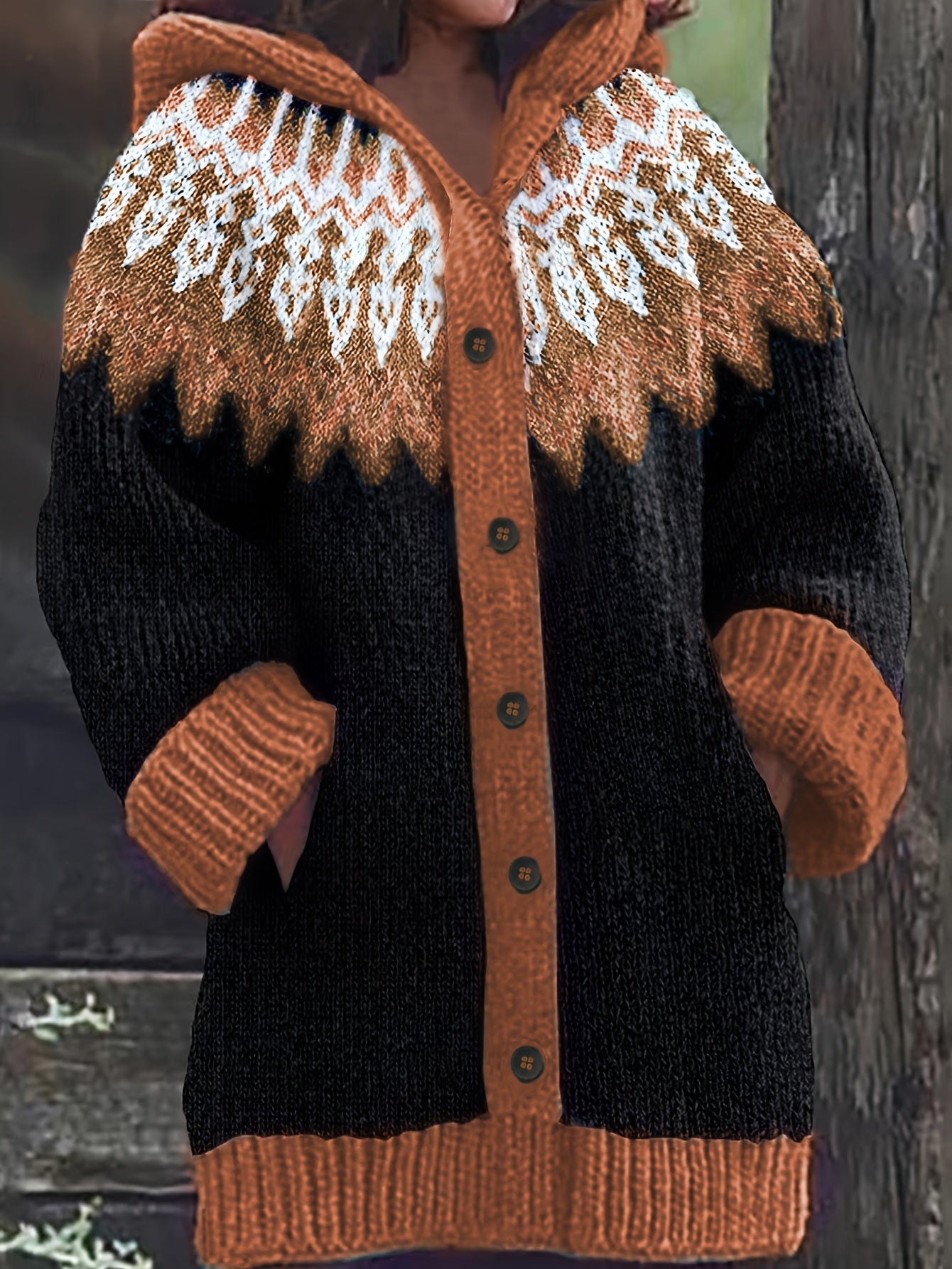 【S~5XL】✨Elegantna, barvita retro jakna s kapuco