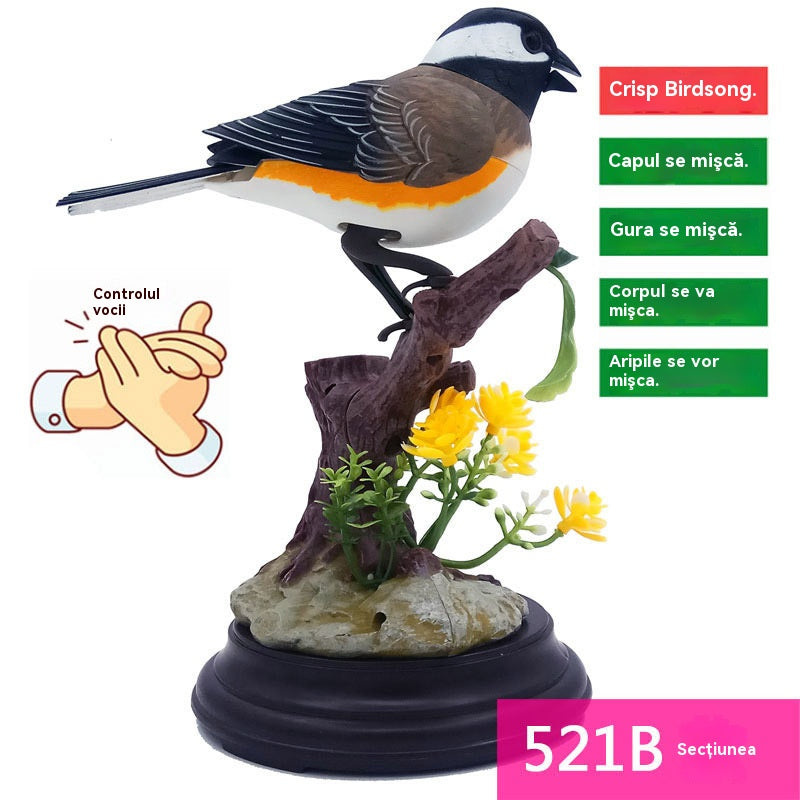 🦜🐦Προσομοίωση με φωνητικό έλεγχο, χαριτωμένα δημιουργικά διακοσμητικά πουλάκια με φωνητική ενεργοποίηση, διακοσμητικά στολίδια για το γραφείο ή το δωμάτιο σας.
