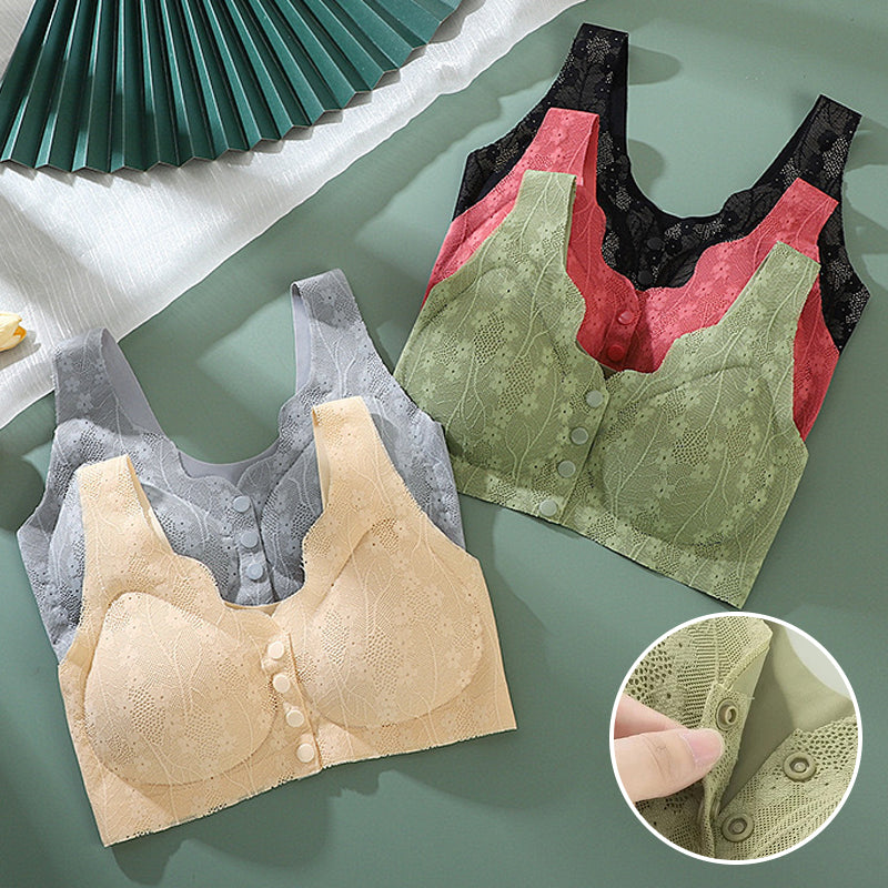 😍Proljetna rasprodaja - 50% popusta😍💗【2 komada】Ženski bežični grudnjak s prednjim gumbima, Traceless Ice Silk