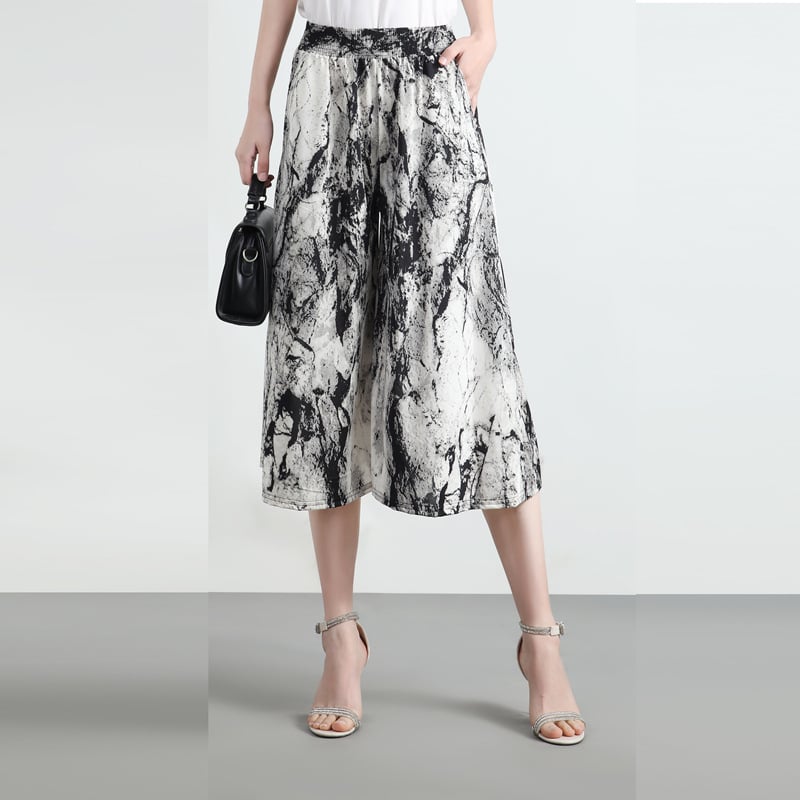 ❤️【M-5XL】2025 Noi pantaloni largi imprimați cu talie înaltă