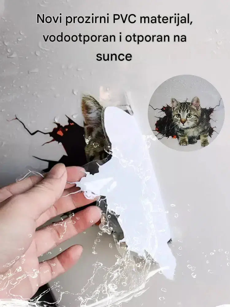 🐱Trodimenzionalna naljepnica za mačke u obliku automobila, može se koristiti za zidne naljepnice u kupaonici, spavaćoj sobi i dnevnom boravku