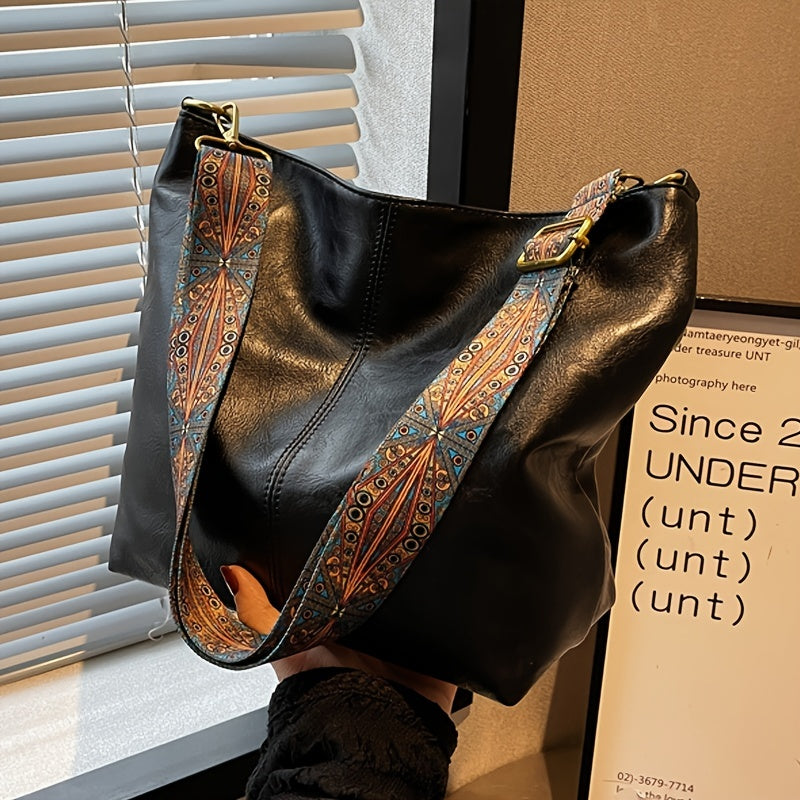 🔥👜【Najlepiej sprzedające się】2025 Nowa torba na ramię w stylu retro z geometrycznym wzorem, duża, modna damska
