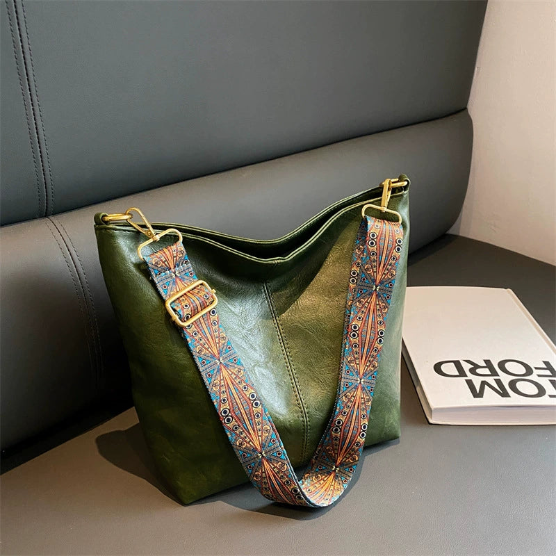 🔥👜【Najlepiej sprzedające się】2025 Nowa torba na ramię w stylu retro z geometrycznym wzorem, duża, modna damska