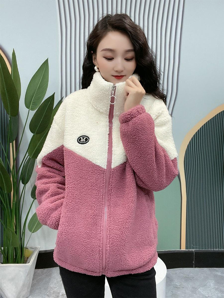 🔥【M-4XL】🐏Χειμερινό μπουφάν fleece, βαμβακερό μπουφάν, παχύρρευστο βαμβακερό μπουφάν από μαλλί αρνιού, ζεστό μπουφάν