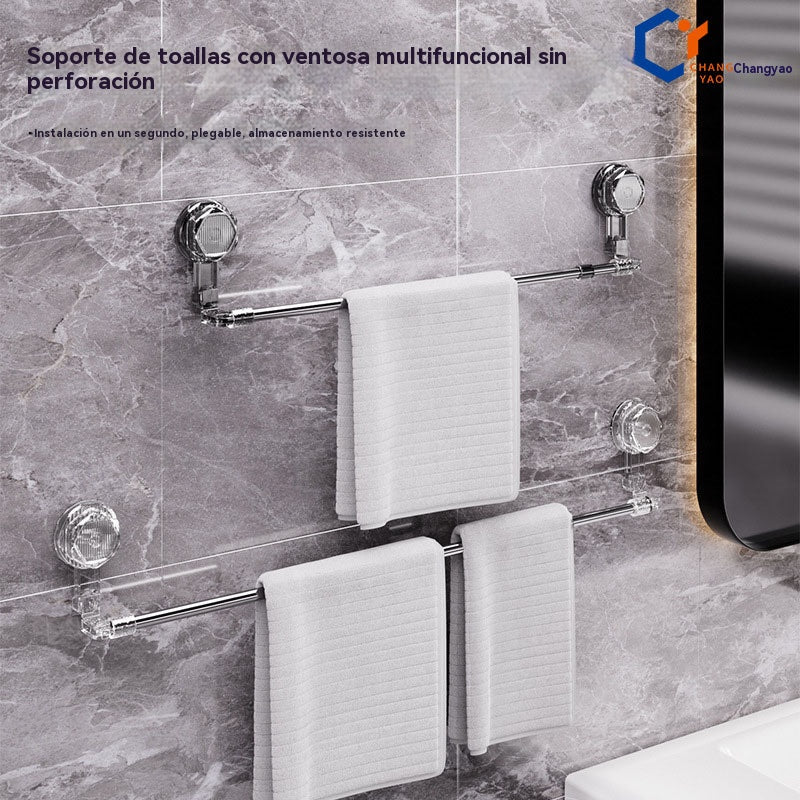🚿✨【Kupi jedan i drugi dobiješ besplatno】Rotirajuća držač za ručnike s usisnom čašom, bez potrebe za bušenjem.
