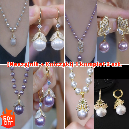 🔥Nowy wisiorek i kolczyki z pereł na jesień i zimę, pasujące do wszystkiego
