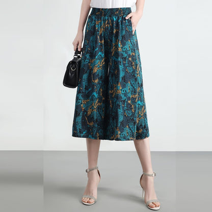 ❤️【M-5XL】2025 Noi pantaloni largi imprimați cu talie înaltă