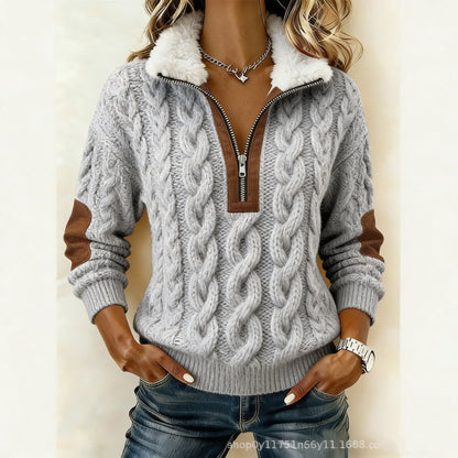 Časovno omejeno presenečenje: 50 % popust!🔥🔥 Pulover z dolgimi rokavi in puhastim kardiganom