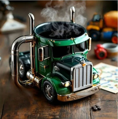 🚛Ručno izrađena šalica za kavu modela kamiona s poluprikolicom
