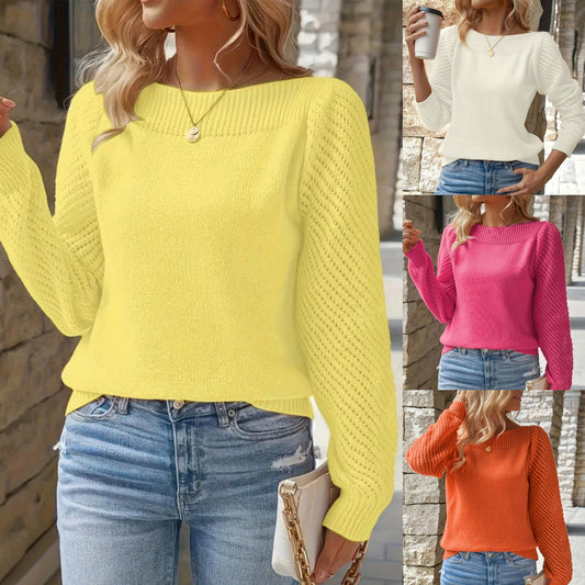 ✨🔥Nov enobarvni pulover/pletenina z dolgimi rokavi