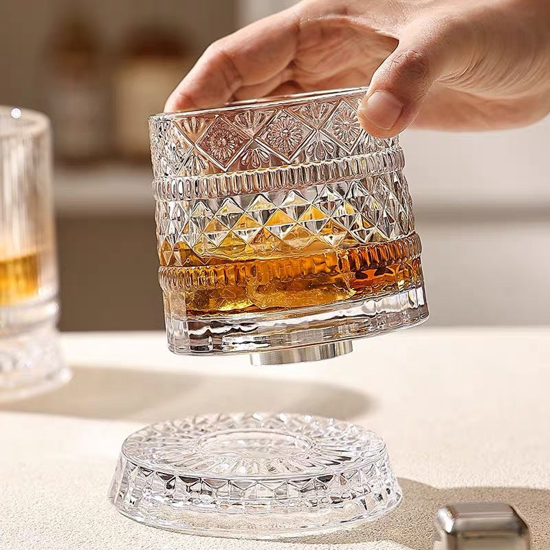 🥛💎Kristalna čaša za vino s bazom koja se okreće za 360 stupnjeva