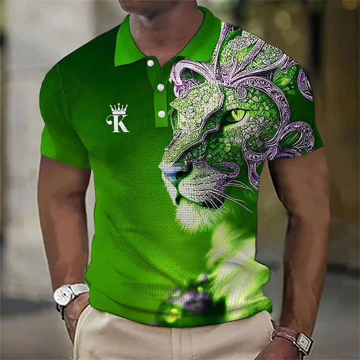 Muška polo majica s 3D printom lava (veličine S-6XL)