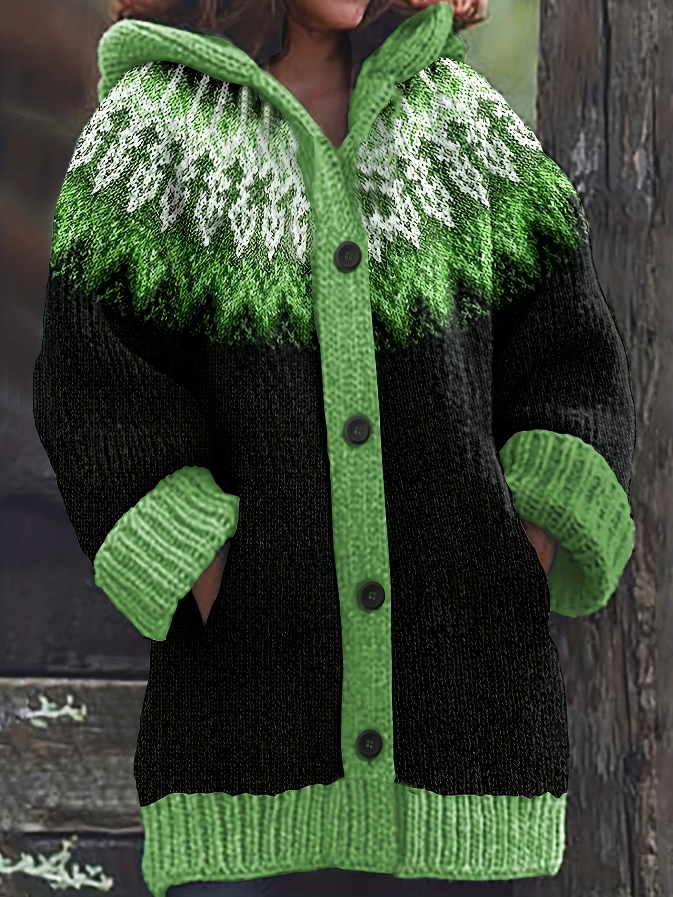 【S~5XL】✨Elegantna, barvita retro jakna s kapuco