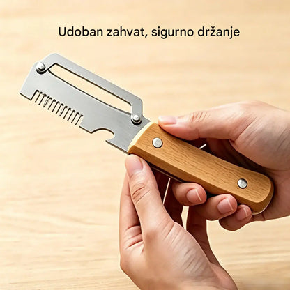 ✅ Kupite 1, dobijte 1 (ukupno 2 komada) 🧅🔪 Višenamjenski nož za guljenje 3 u 1: čisti, reže povrće i otvara boce! 🔥