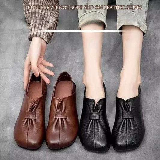 [Veličine 35-42] Nove retro cipele s mekim potplatom i mašnom, izrađene od visokokvalitetne kravlje kože, jednostavne i lijepe.