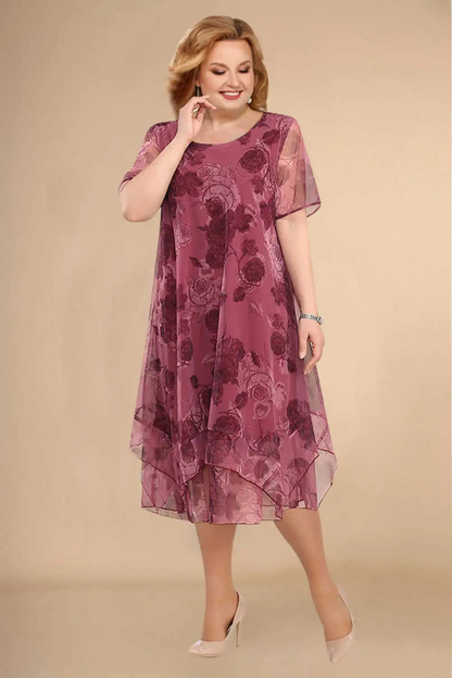🌺🟢【L-5XL】💛2025 noua rochie florala din sifon de vara