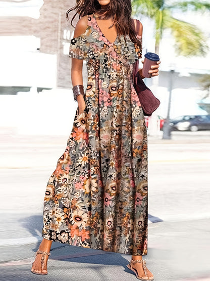 【S-3XL】2025 rochie noua mozaic cu imprimeu floral