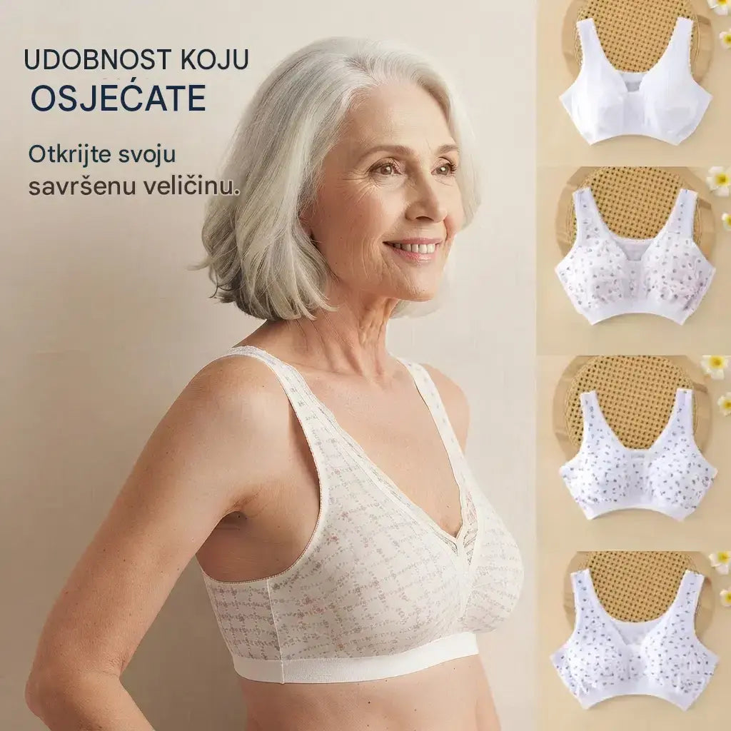 ✅【Set od 4】Grudnjaci od čistog pamuka za majke srednjih godina (plus size) - udobni i prozračni