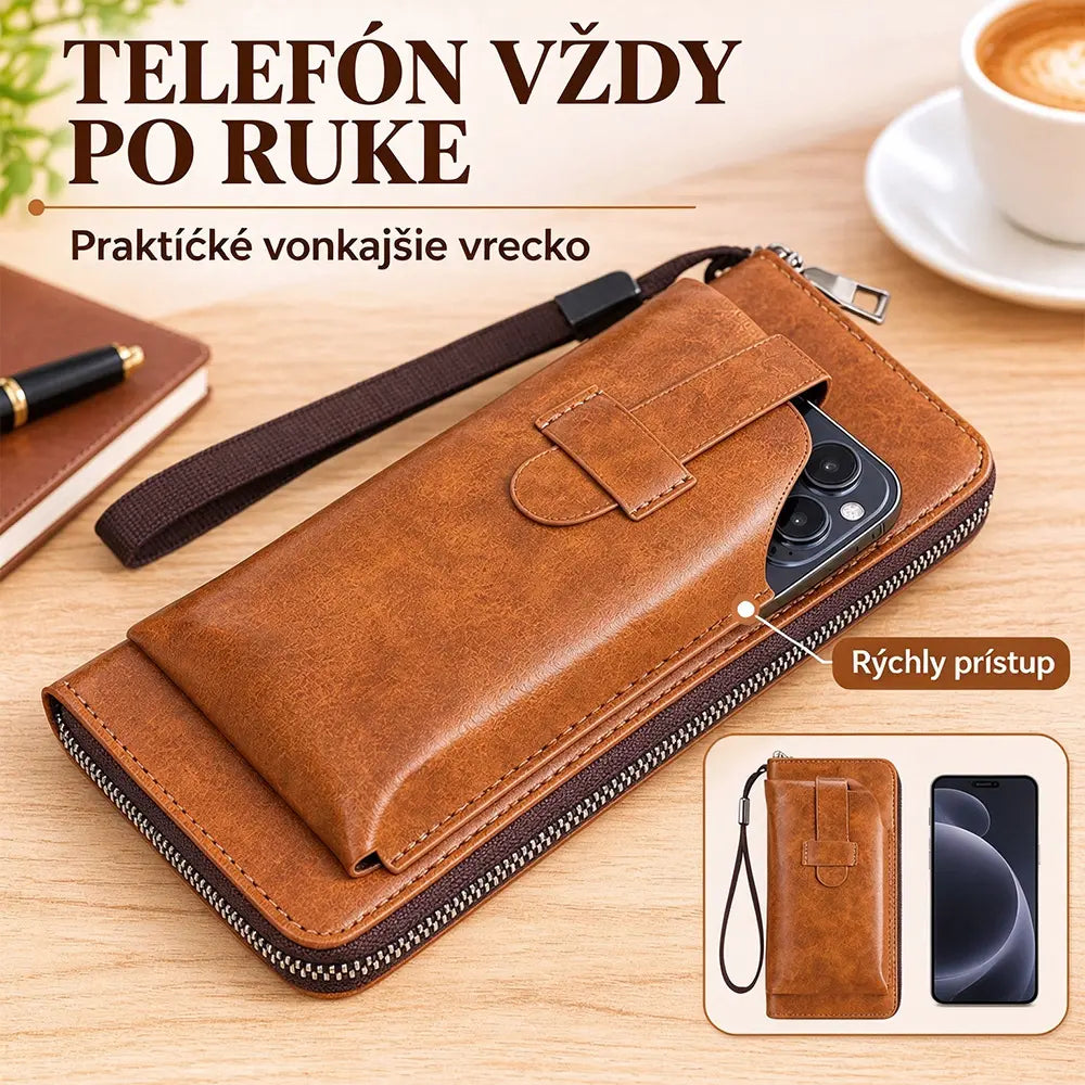 【Zľava 50 %】💼 Multifunkčná pánska peňaženka, ručne vyrobená z pravej kože – nový model
