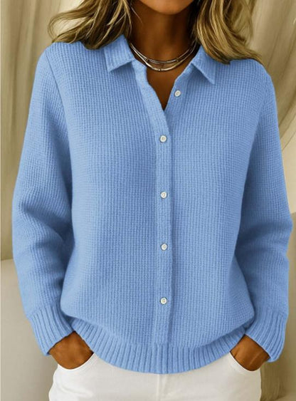 (S-2XL)Ženski enobarvni pulover s kardiganom , ohlapno in sproščeno