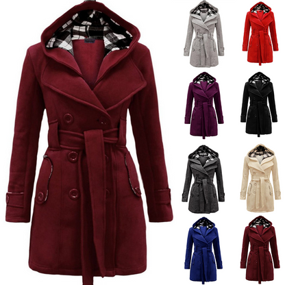 💖【Visoka kakovost】【S-3XL】 Ženska topla jakna s kapuco srednje dolžine