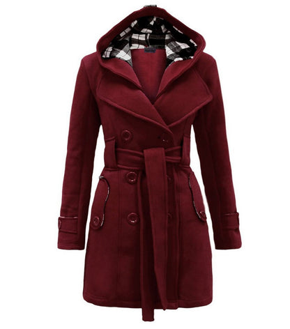 ✨【Visoka kvaliteta】【S-3XL】Ženska topla jakna s kapuljačom srednje duljine