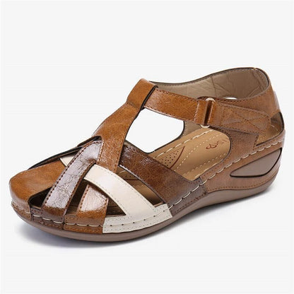 💖[35-43] Sandalias de verano para mujer, hechas de piel suave, suela gruesa, cierre de velcro hueco