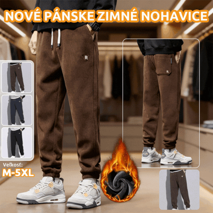【M-5XL】Nové zimné nohavice pre mužov, navyše zamatové a silné menčestrové, teplé a ležérne pánske nohavice