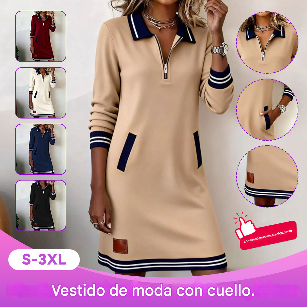 🔥🔥【40-100kg】Nuevo vestido casual tipo sudadera de manga larga con cremallera