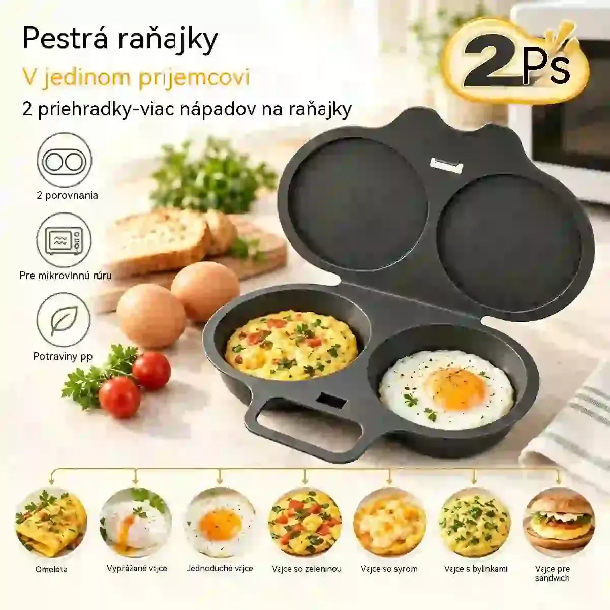 🎁【Kúp 1, získaj 1 zadarmo】💥Mikrovlnný hrniec na vajíčka – dvojitý, nepriľnavý a ľahko sa čistí.🏠【2 položky】