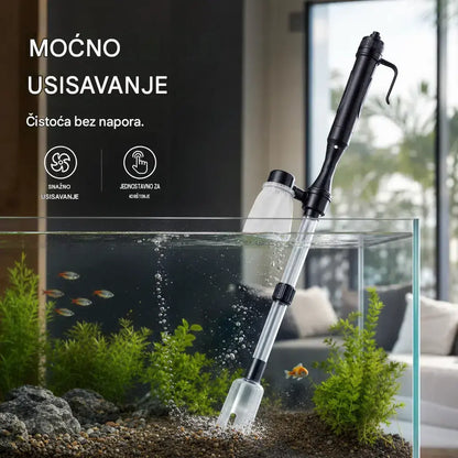 🐠Električni čistač podloge za akvarij s podesivom duljinom crijeva za jednostavno čišćenje - pogodno za sve akvarije🧹🐟