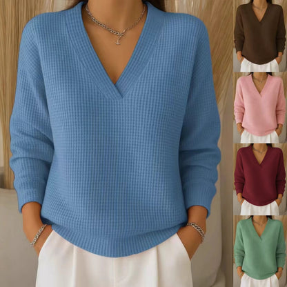 🔥【S-3XL】Elegantna in udobna ženska bluza z V-izrezom