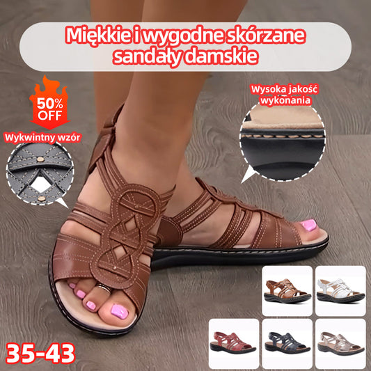 💖💖【35-43】Miękkie i wygodne skórzane sandały damskie