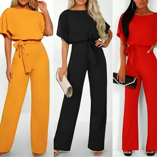 🌸【S-3XL】Modny damski kombinezon z krótkim rękawem i sznurowaniem zapinany na guziki