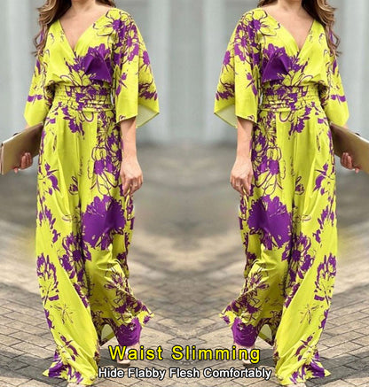 💥🌸【S-3XL】Salopetă elegantă cu imprimeu, lejeră, cu talie înaltă