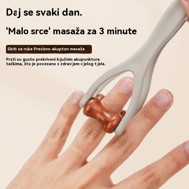 🌿 Masažer za prste od punog drva: Valjci od prirodnog drva pomažu u deblokiranju meridijana zglobova i ublažavanju umora ruku. 🌿