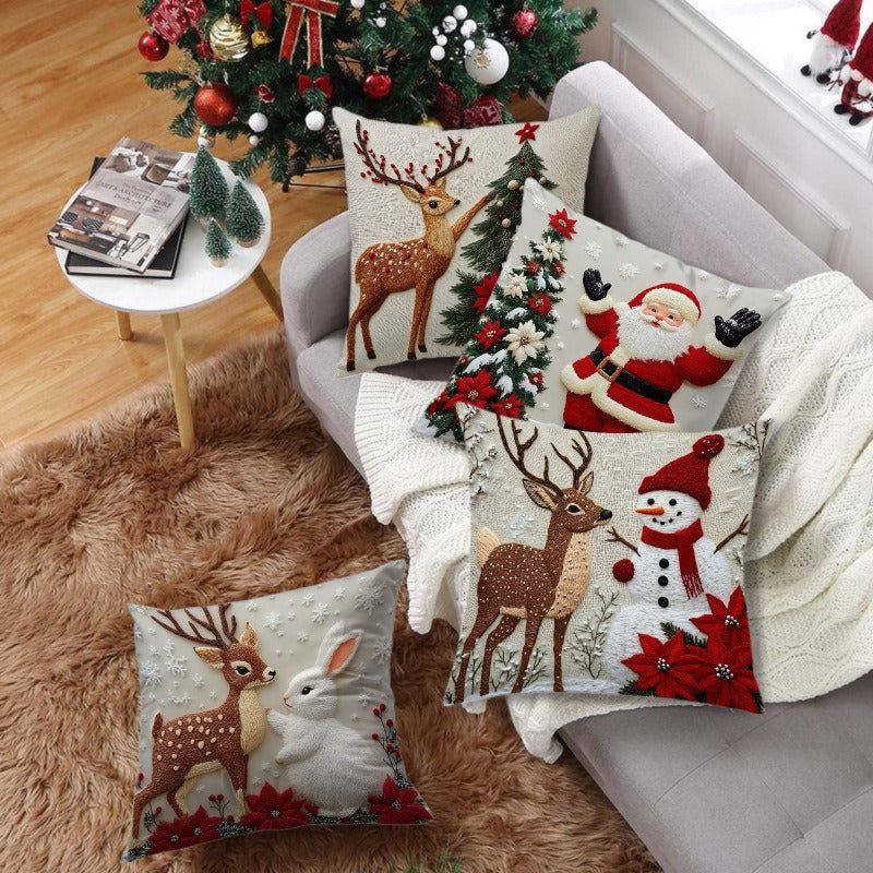 🔥🎅Wyprzedaż świąteczna 49% TANIEJ🎄Poszewka na poduszkę z motywem świątecznym