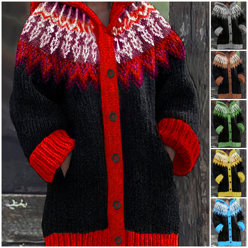 【S~5XL】✨Elegantna, barvita retro jakna s kapuco