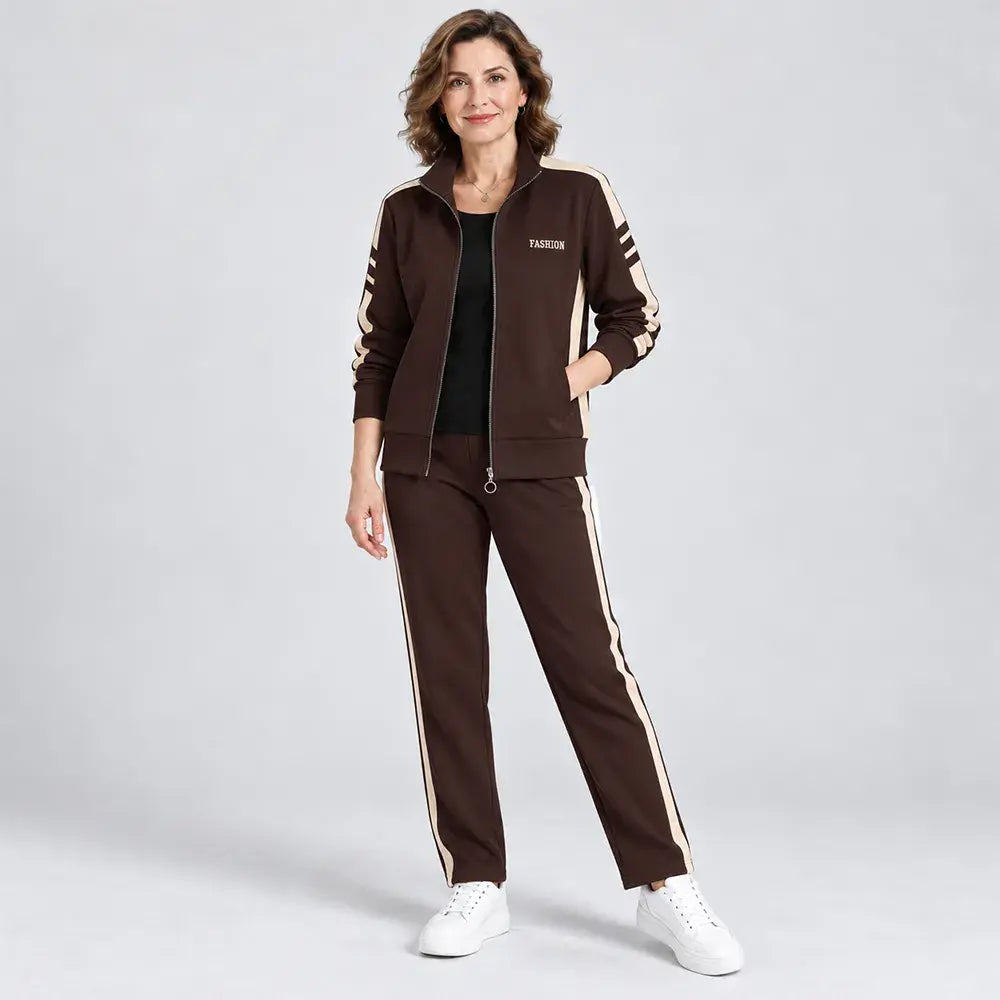 【M-5XL】【Kurtka + spodnie】 Nowy, swobodny jesienny komplet sportowy w dużym rozmiarze
