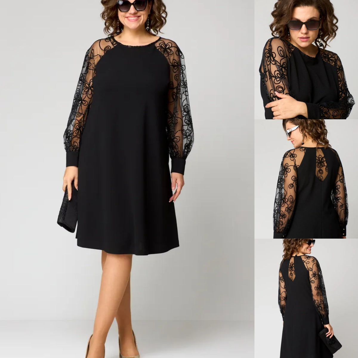 👗 Ograničena ponuda 39% popusta ❤️【S-5XL】2026. novi model haljine s čipkastim rukavima od 100% pamuka